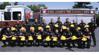 Twenty new volunteers recently graduated from King County Fire District 20’s training academy. Back Row