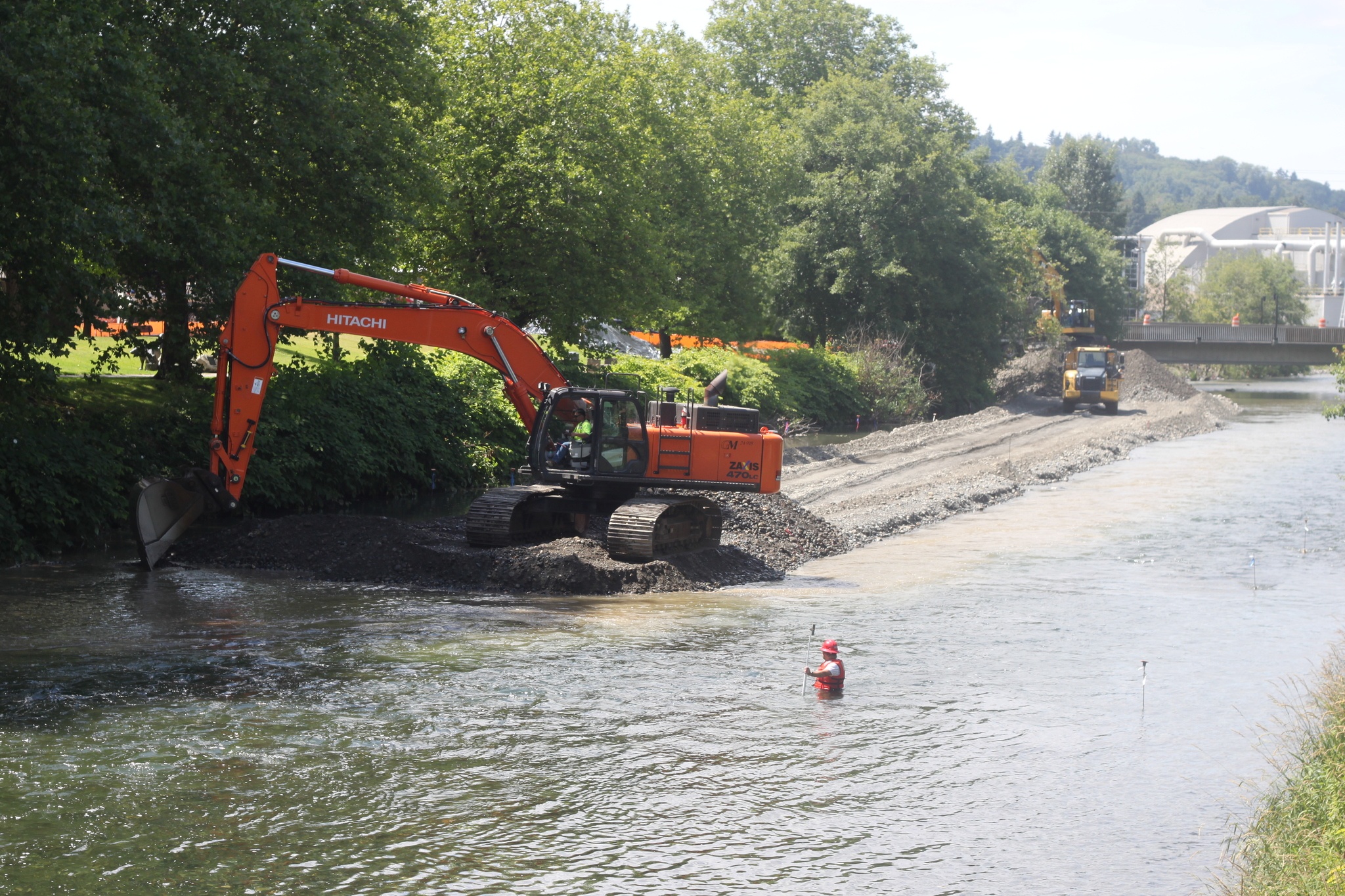 Workers began dredging the lower Cedar River this week. Leah Abraham