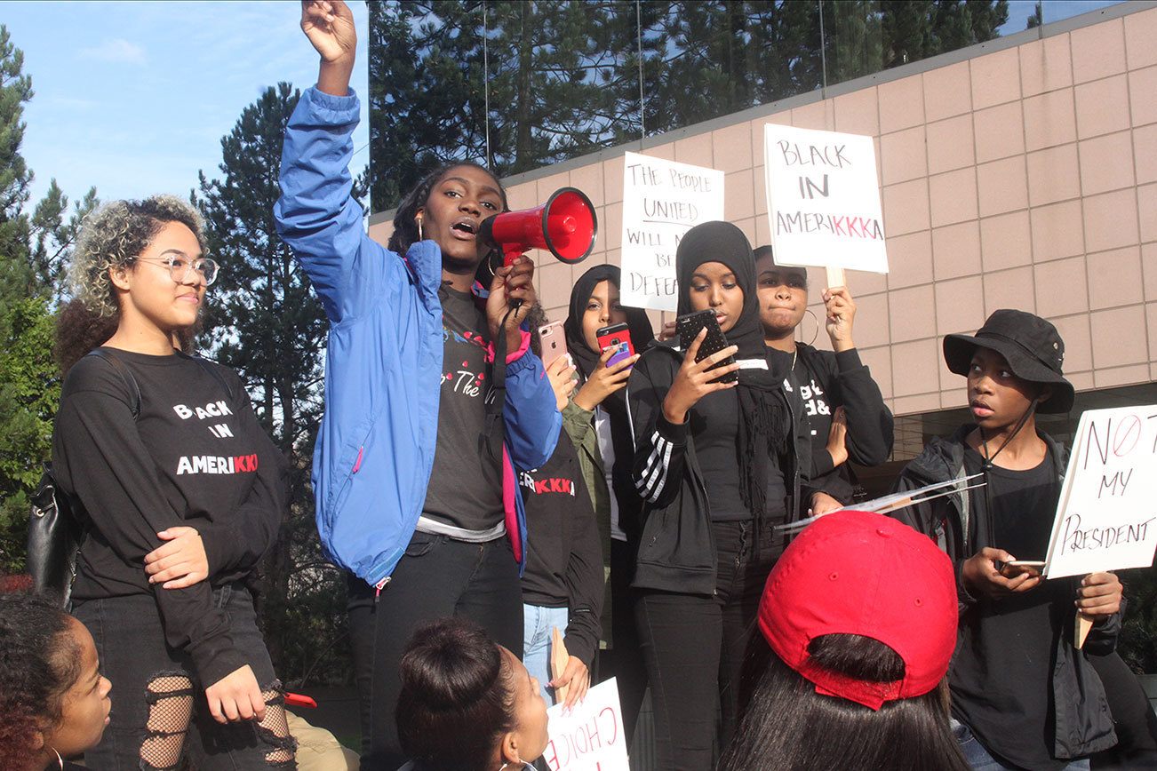 Renton High students walk out in protest of presidential election