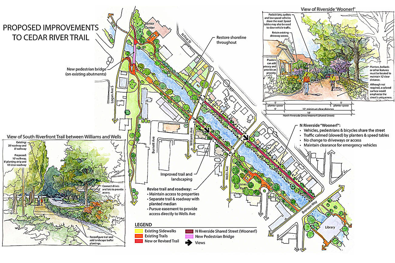 A rendition of the proposed changes to the Cedar River corridor. (Courtesy photo)