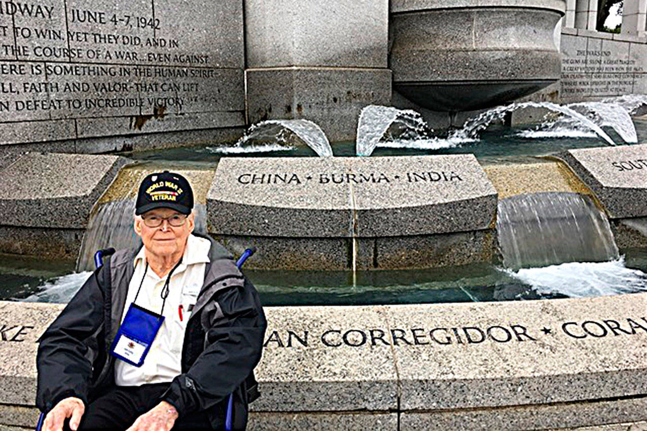 Culley poses in front of a memorial dedicated to those who served in China, India and Burma in World War II. (Courtesy photo)