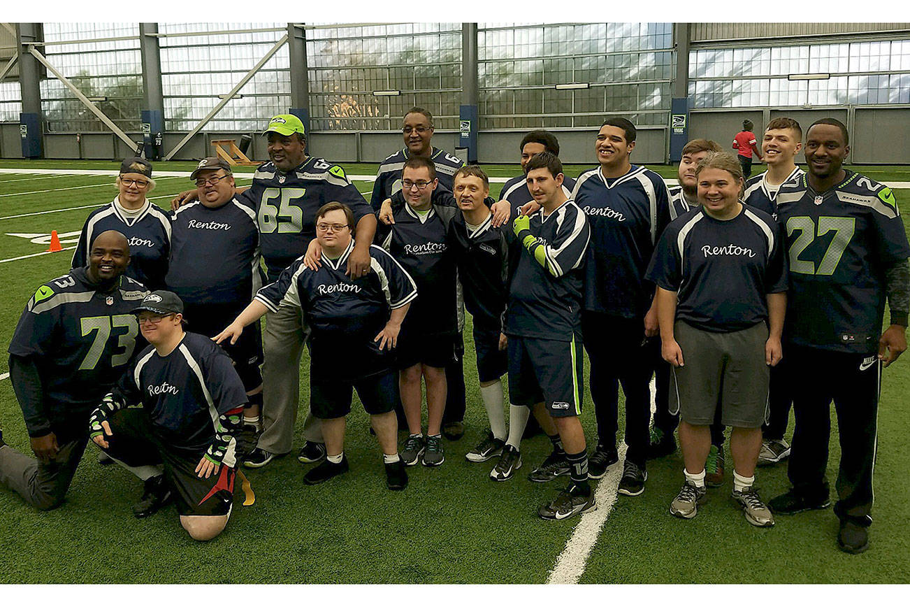 Special Olympic Flag Football team trains with Seahawks