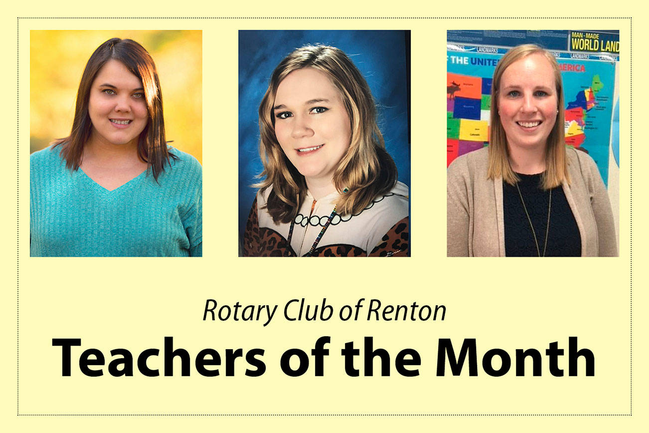 From left, Stephanie Penney Heidi Schumacher and Katie Horelick were selected as November’s Teachers of the Month. (Courtesy photos)