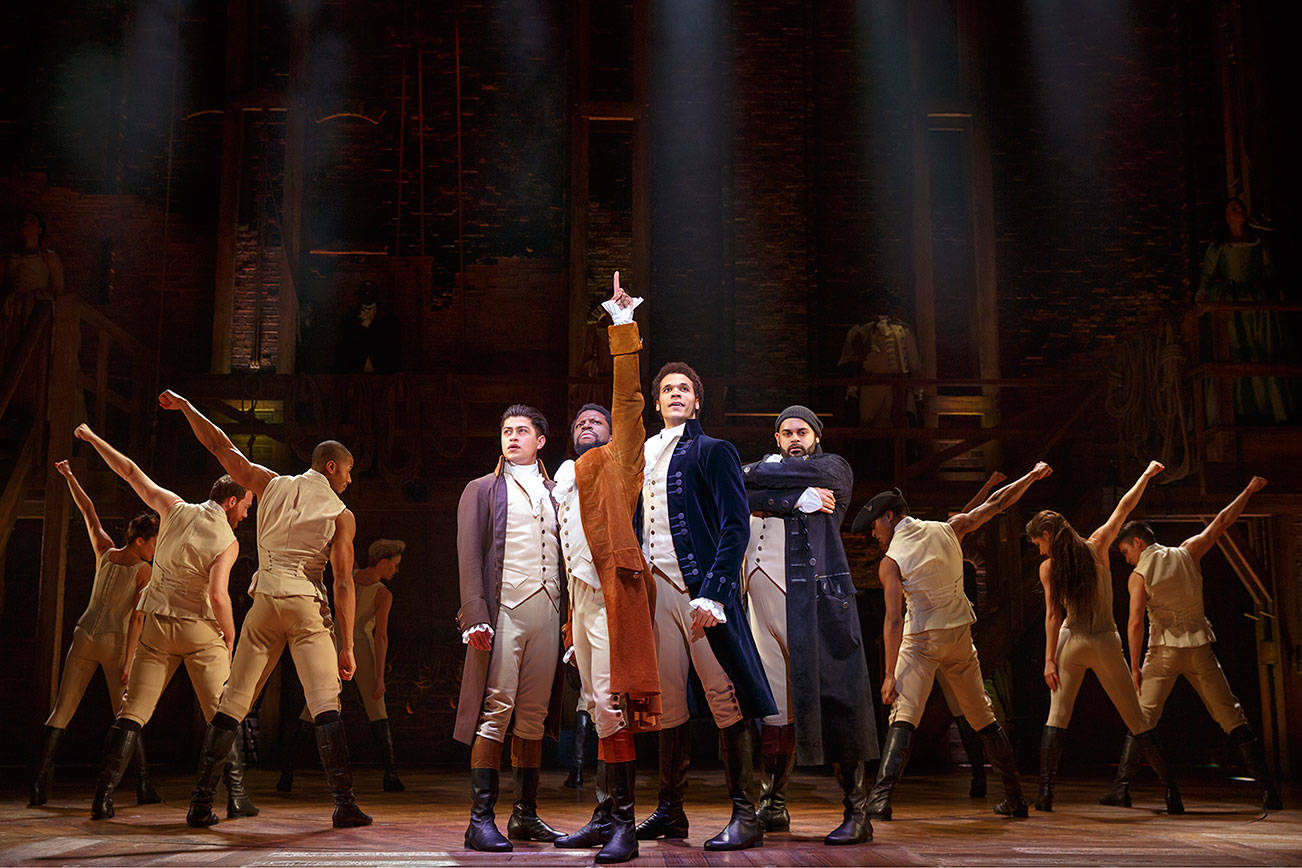 “Hamilton” is making its Seattle run from Feb. 6 to March 18 at the Paramount Theatre, 911 Pine St, Seattle. (Courtesy photo)