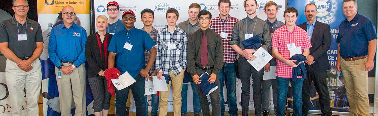 Photo of Renton School District students from June 27 courtesy of Aerospace Joint Apprenticeship Committee.