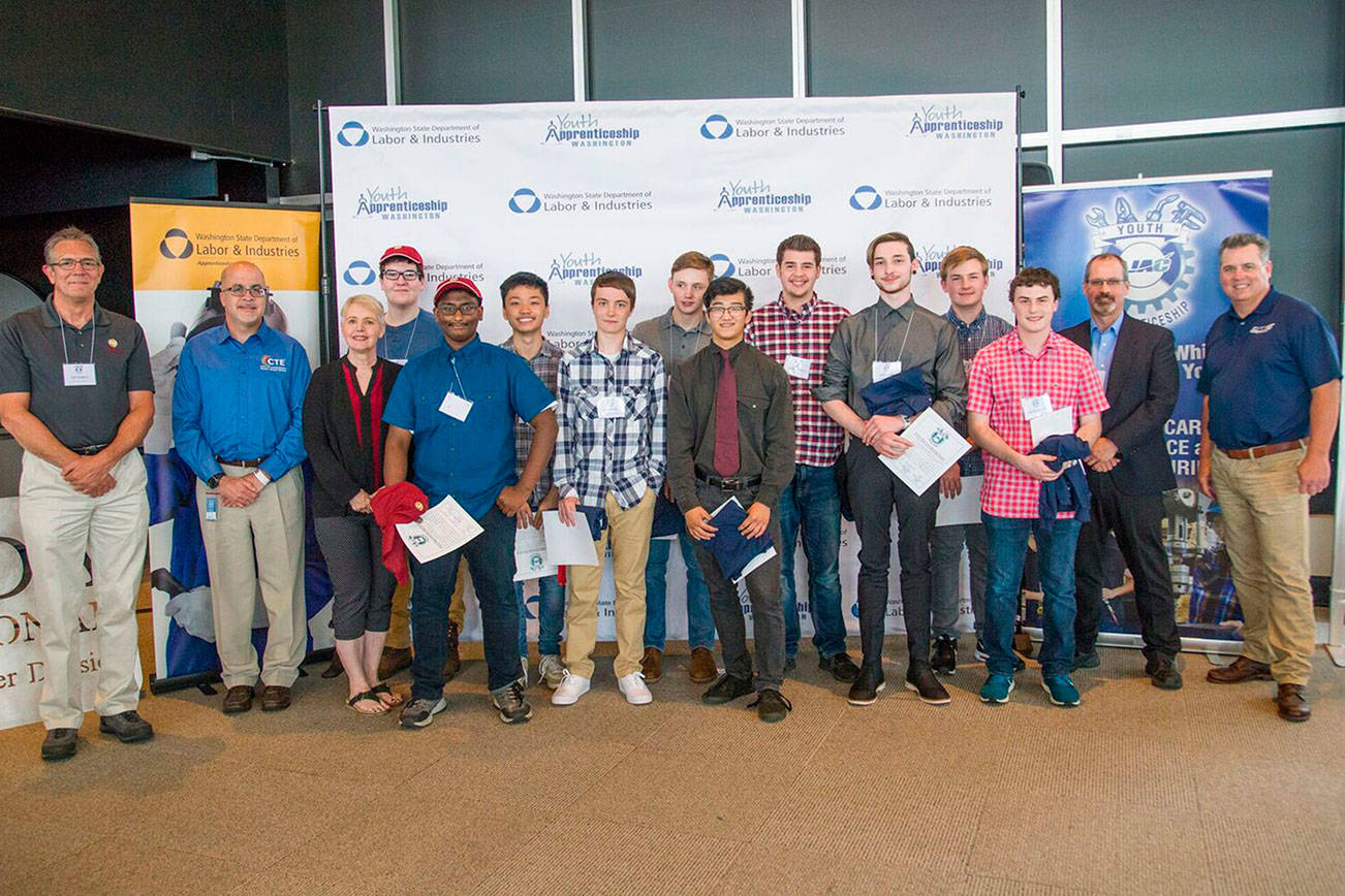 Photo of Renton School District students from June 27 courtesy of Aerospace Joint Apprenticeship Committee.