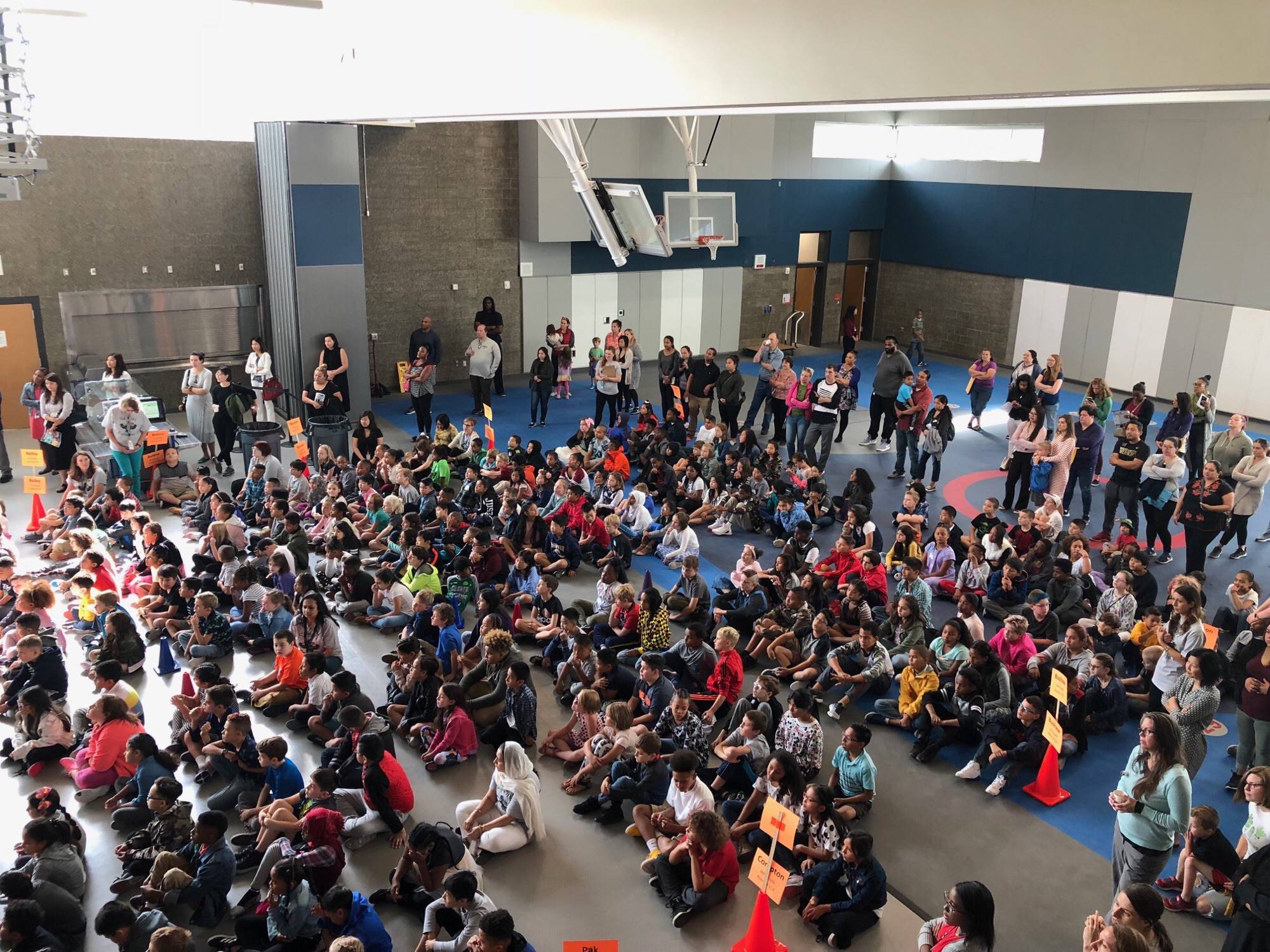 Photo courtesy of Angela Bogan: Sartori Elementary School’s first day assembly