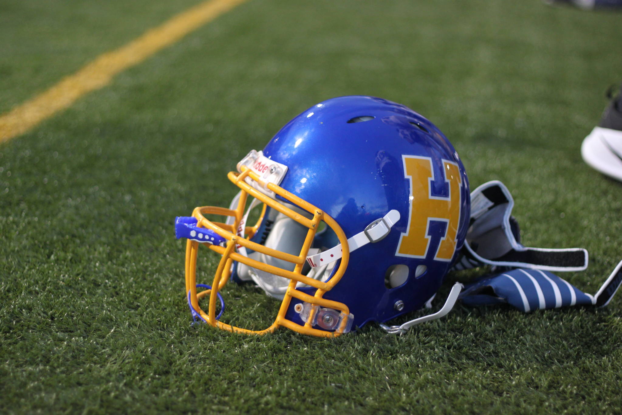 Photo from Renton Reporter archives. Hazen High School football helmet.
