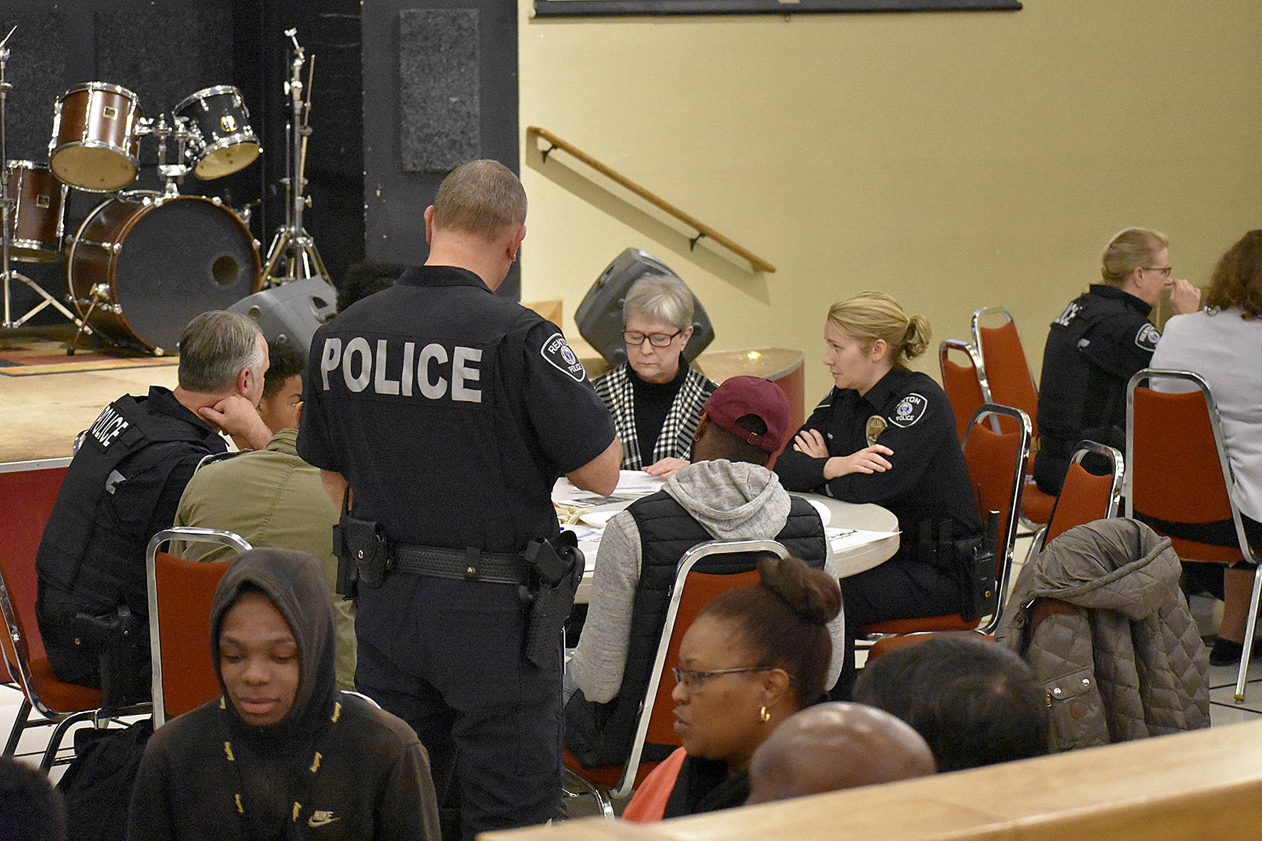 Photo by Haley Ausbun                                Discussion and solutions between police and community relationships were the topic of the Unity Forum hosted by Renton African American Pastor Group, City of Renton and Renton Police Department.