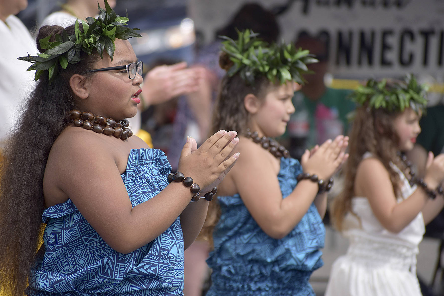 Halau Hula Ka Lei Mokihana I Ka Ua Noe perform at the 10th annual Uwajimaya Renton Polynesian Festival, Saturday Aug. 17. Photo by Haley Ausbun.