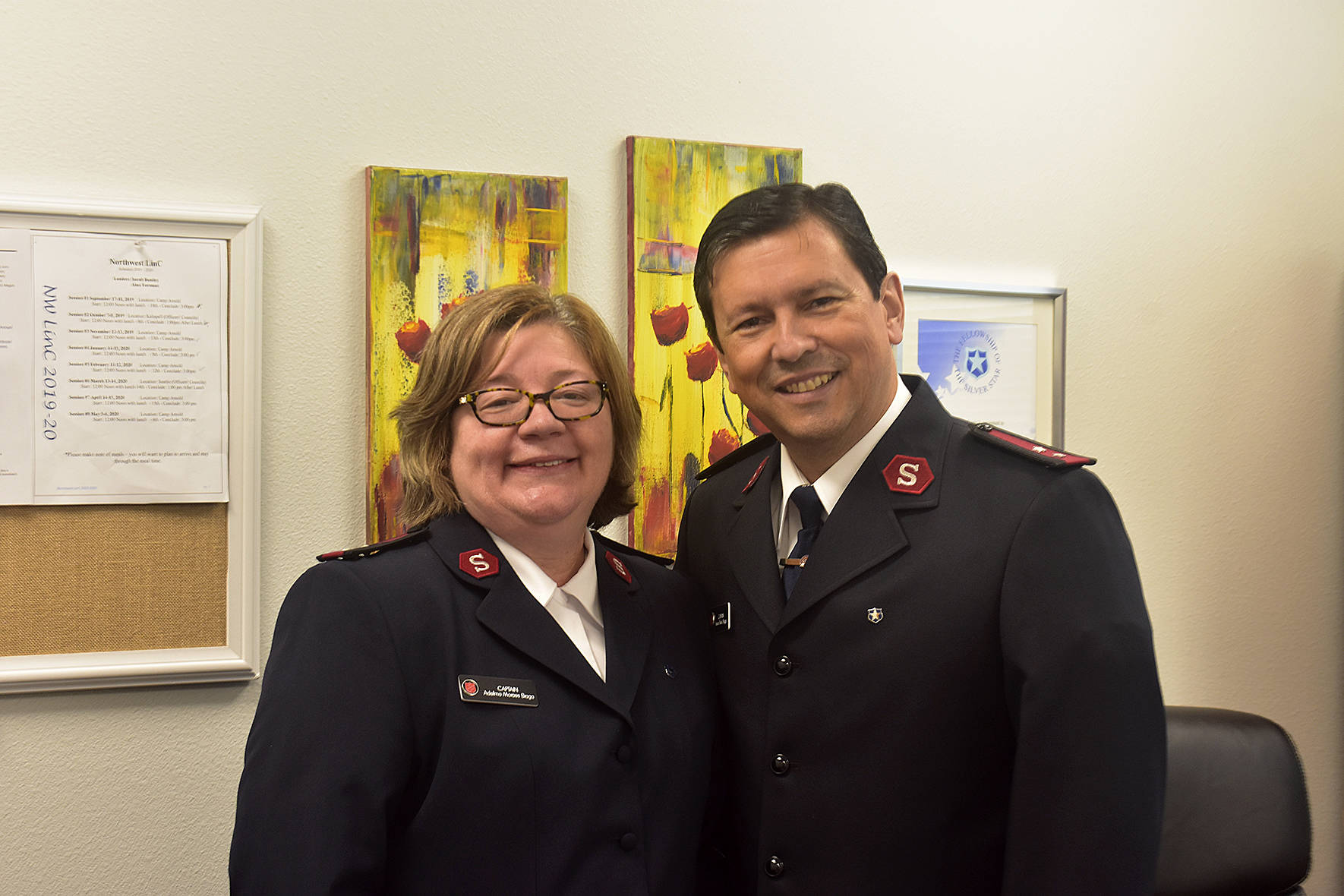 Photo by Haley Ausbun. Captains Adelma Braga and Isaias Braga were appointed to lead the Renton Salvation Army in June 2019.