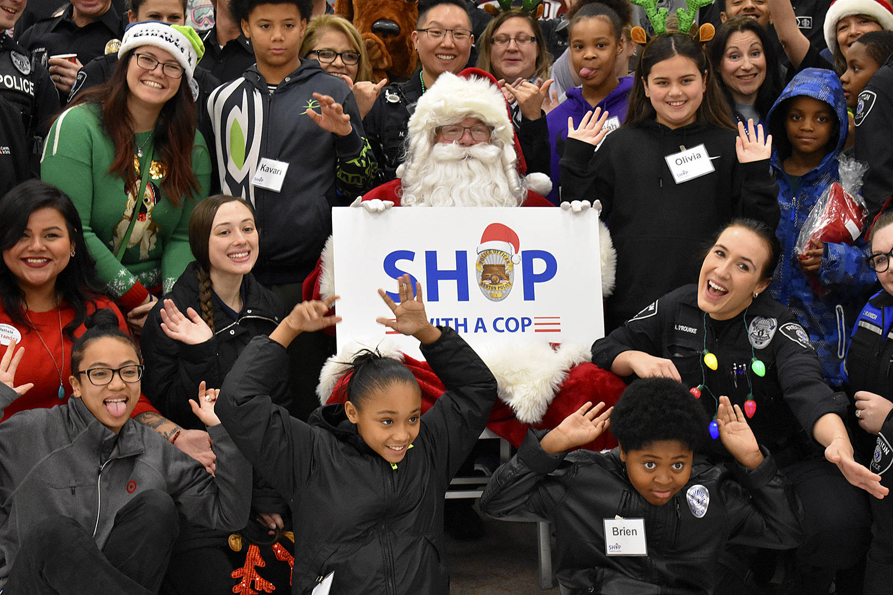 On Saturday, Dec. 14, 15 students were paired with Renton Police Department officers who volunteered their mornings to each kid’s family wish list at 2019 Shop with a Cop.
