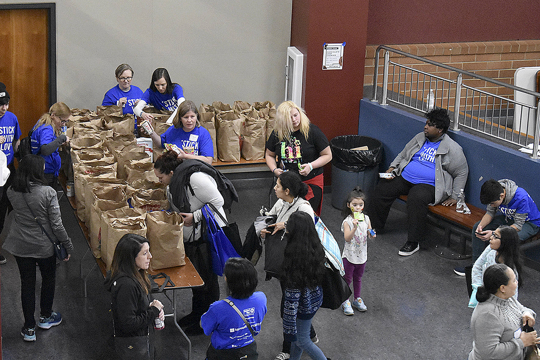 Photo by Haley Ausbun. United Way provided groceries and other donated goods at the Family Resource Exchange event on Martin Luther King Jr. Day, Jan. 20 at Lindbergh High School.