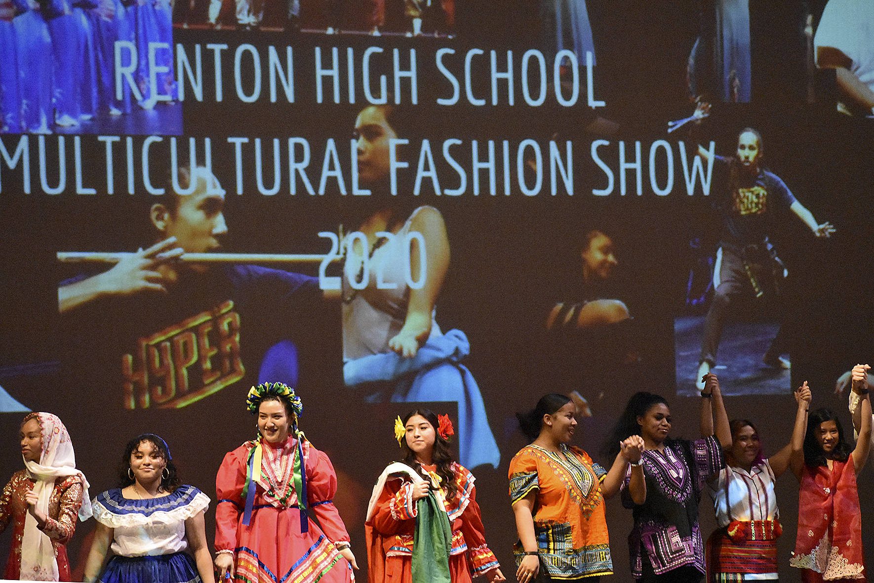 Photo by Haley Ausbun. An annual event, Renton High School students showed off their culture, heritage and interests through the 2020 Renton Multicultural Show, Feb. 7 and Feb. 8 at the IKEA Performing Arts Center. The student hosts of the event opened up by saying that Renton High School holds the event each year as a chance to get their one big family into the room together in “reunion.” Performances included the Multicultural Fashion Show, Black Student Union, Latinx Student Union, K-pop and J-pop performances, Filipino Club and many more.
