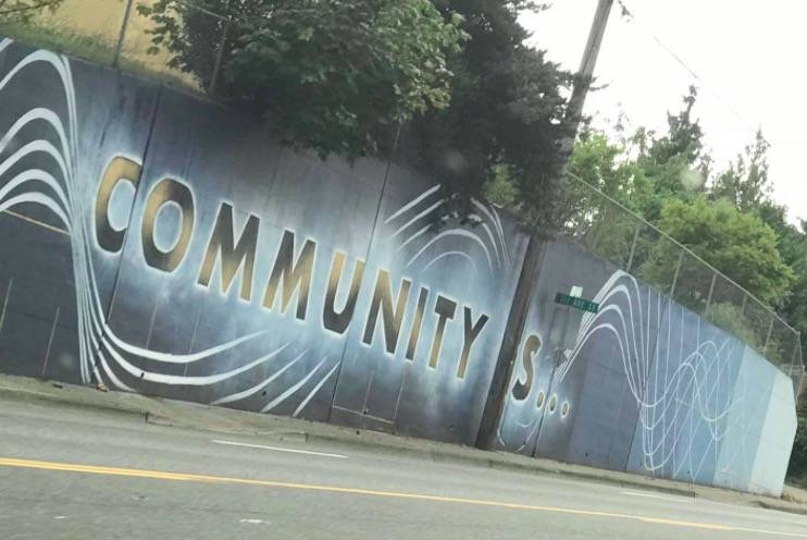 The mural in progress about the Cascade Benson community, that led to a Fairwood man aiming a firearm at the artists. Courtesy photo/Facebook