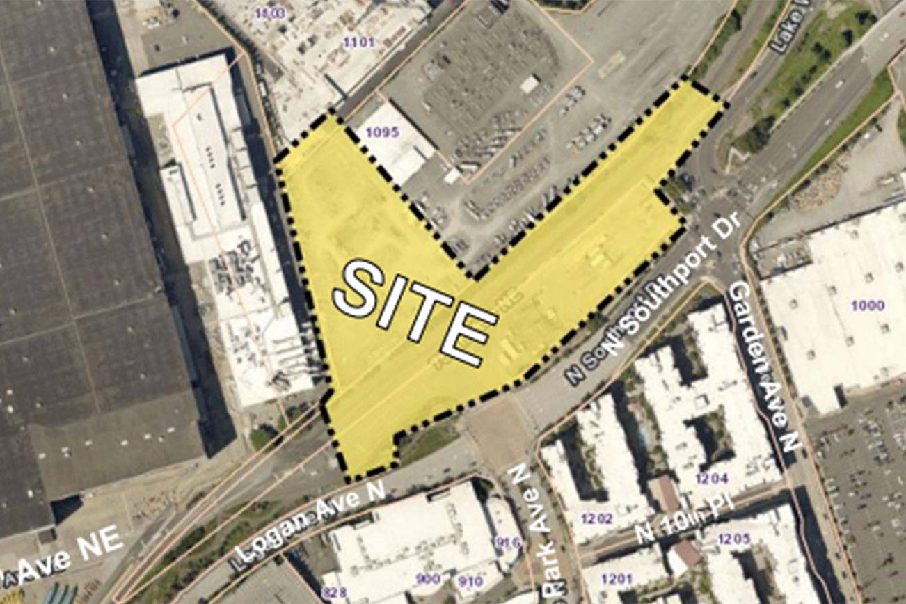 Site area for the Park Avenue North extension, a project from the city and SECO development that creates a second access point for Southport. (Courtesy of City of Renton)