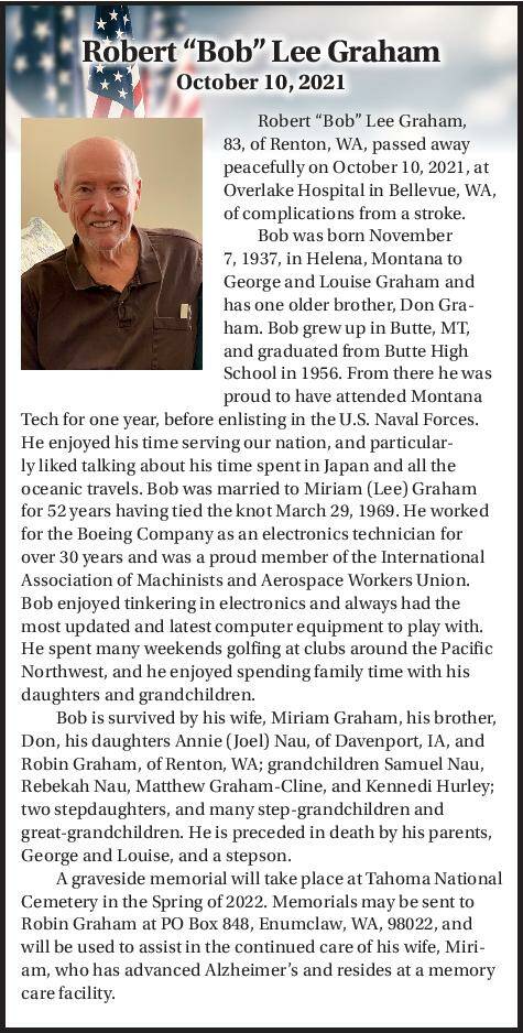 Robert "Bob" Lee Graham | Obituary