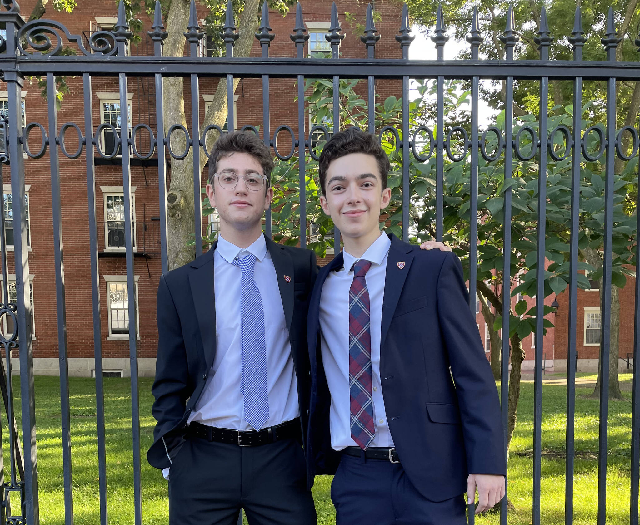 Avi Schiffmann, left, and Marco Burstein at Harvard University. Courtesy photo