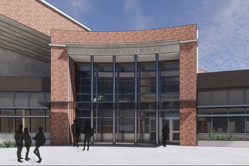 Construction at Lindbergh High School is expected to last from summer 2022 to spring 2024. Image courtesy of Renton School District.