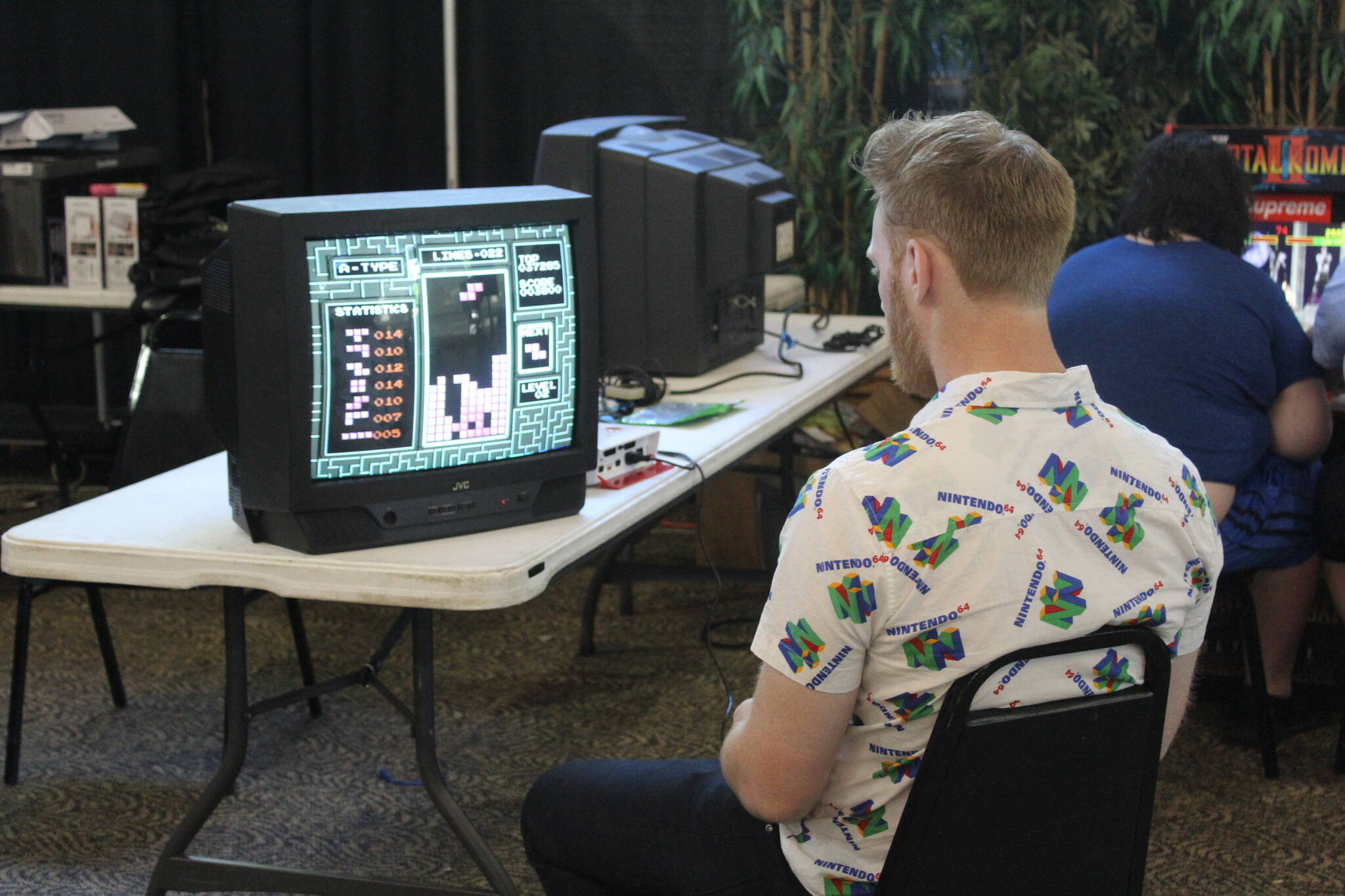 Guests at the convention could play retro video games like Tetris. Photo by Bailey Jo Josie/Sound Publishing.