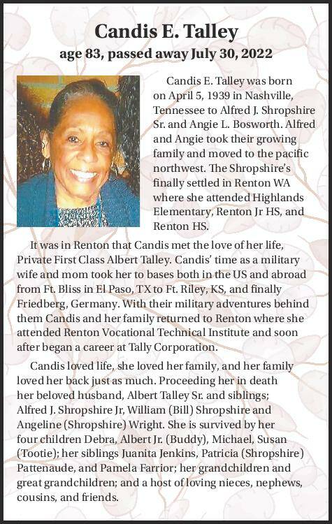 Candis E. Talley | Obituary