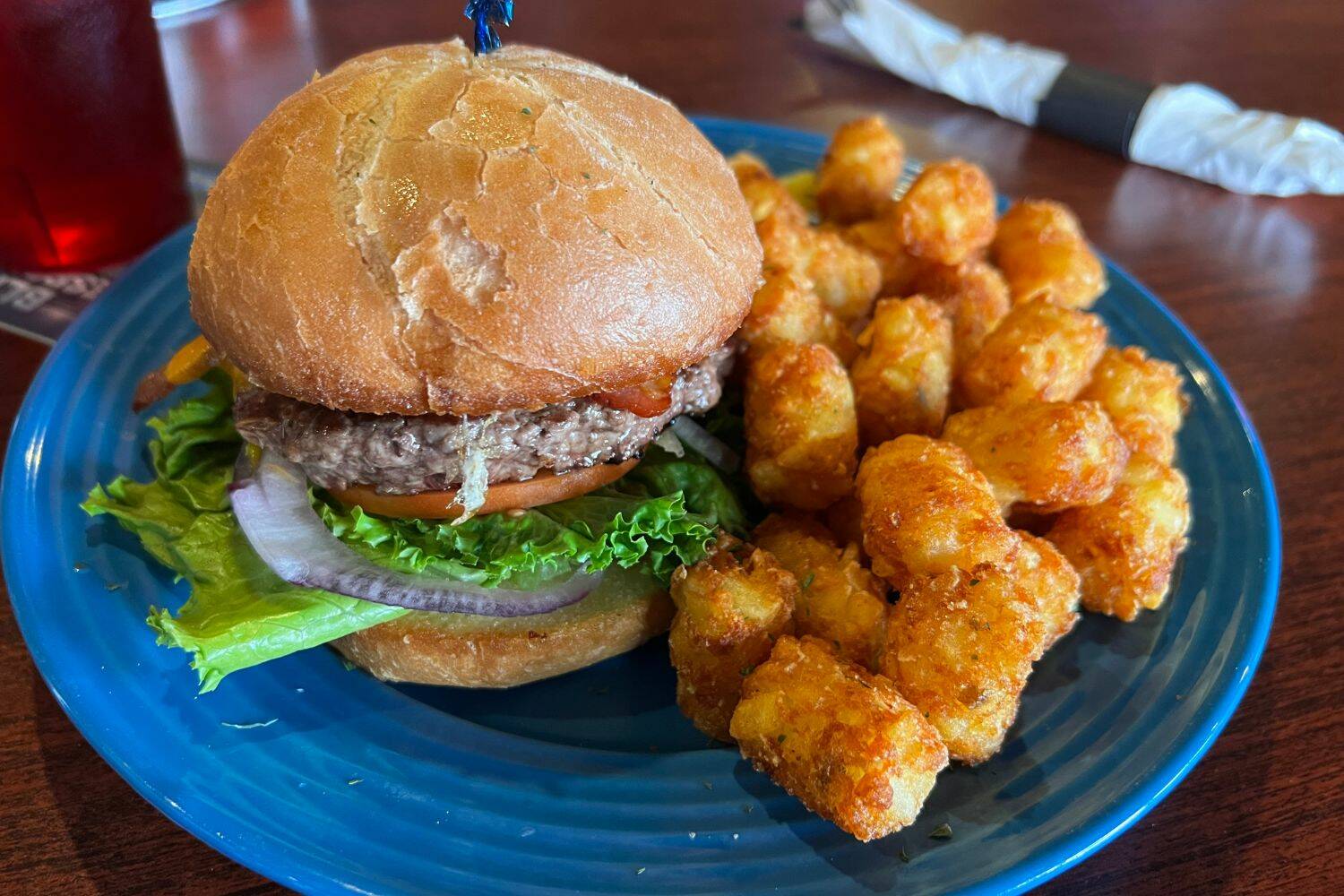 Cameron Sheppard/Sound Publishing
Breakfast Burger from The Local 907 with tater tots.