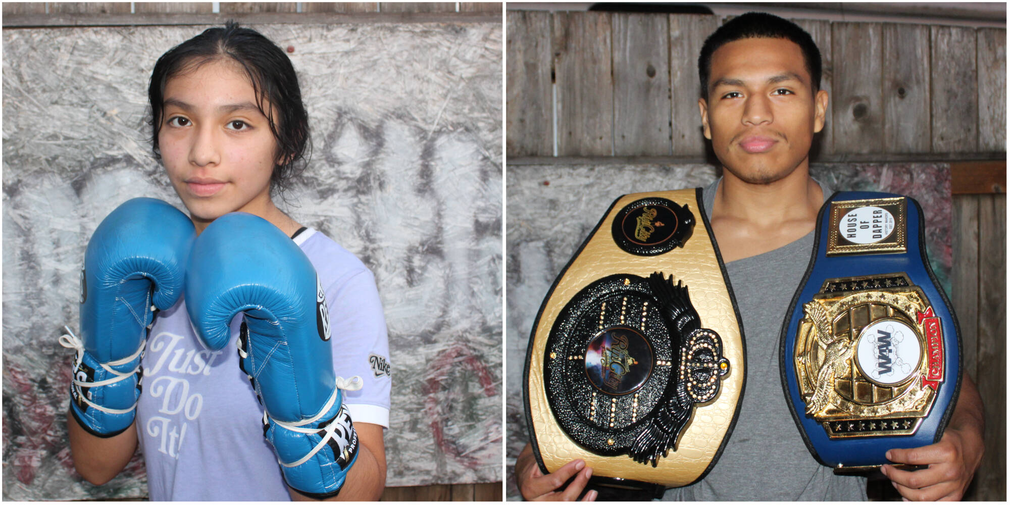 Bailey Jo Josie/Sound Publishing
Yaretzi Reyes (left) and Josue Cadena pose outside the Tenochtitlan Boxing Club.