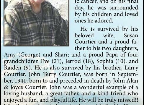 John Terry Courtier | Obituary