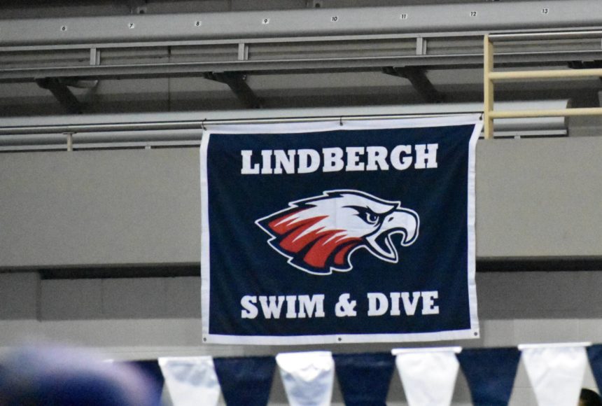 <p>Lindbergh representing at the King County Aquatic Center</p>