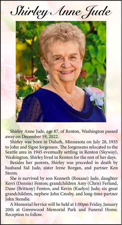 Shirley Anne Jude | Obituary