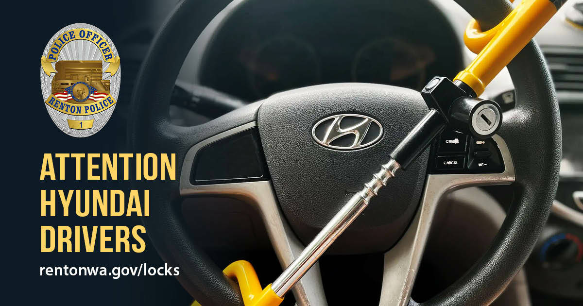 Qualified Hyundai drivers can only receive free lock after making an appointment by email. Photo courtesy of Renton Police Department.