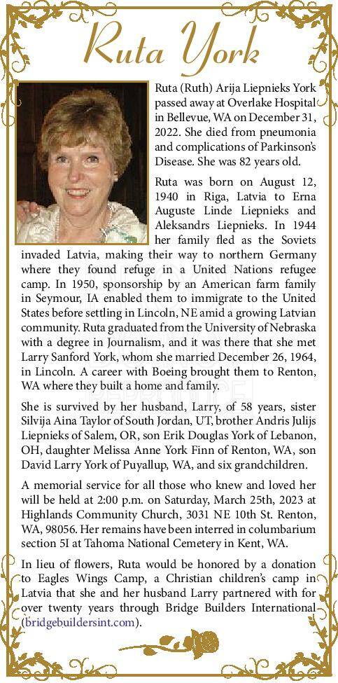 Ruta York | Obituary