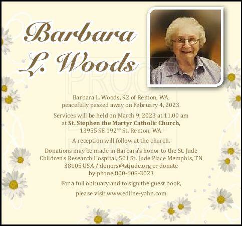 Barbara L. Woods | Obituary