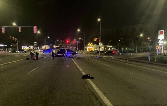 The driver of the victim vehicle — a 2015 Toyota Highlander — did not sustain any serious injuries from the collision. Photo courtesy of Renton Police Department