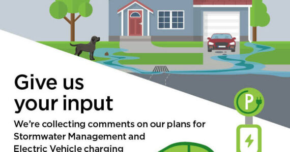 The City of Renton is asking for comments on municipal plans for Stormwater Management and electric vehicle (EV) charging stations. Comments for the Stormwater Plan are due by March 15. Image courtesy of the City of Renton