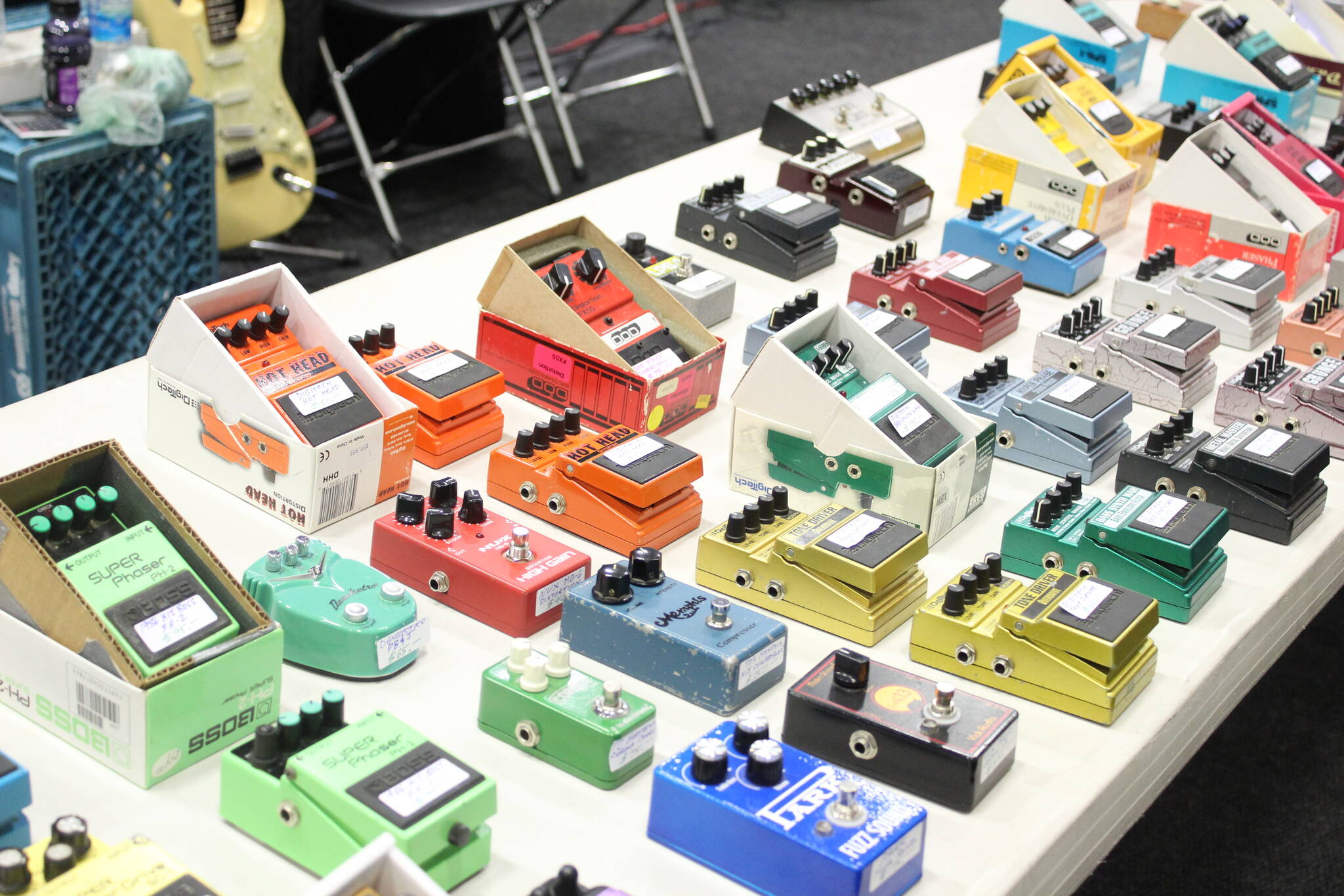 Effects pedals were also on sale at the guitar show, which help give guitarists rich tones and genre-specific sounds when playing music. Photo by Bailey Jo Josie/Sound Publishing