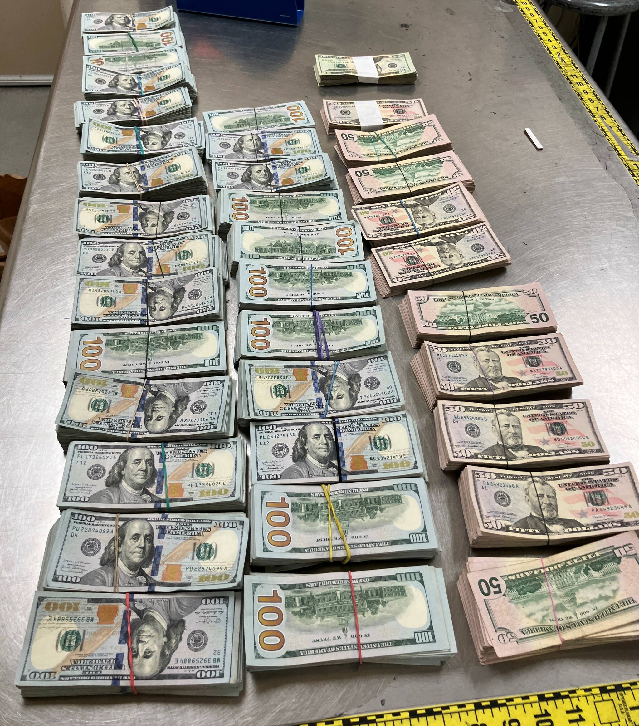 Cash seized by the Renton Police Department from the March 14 drug bust. (Courtesy of the Renton Police Department)