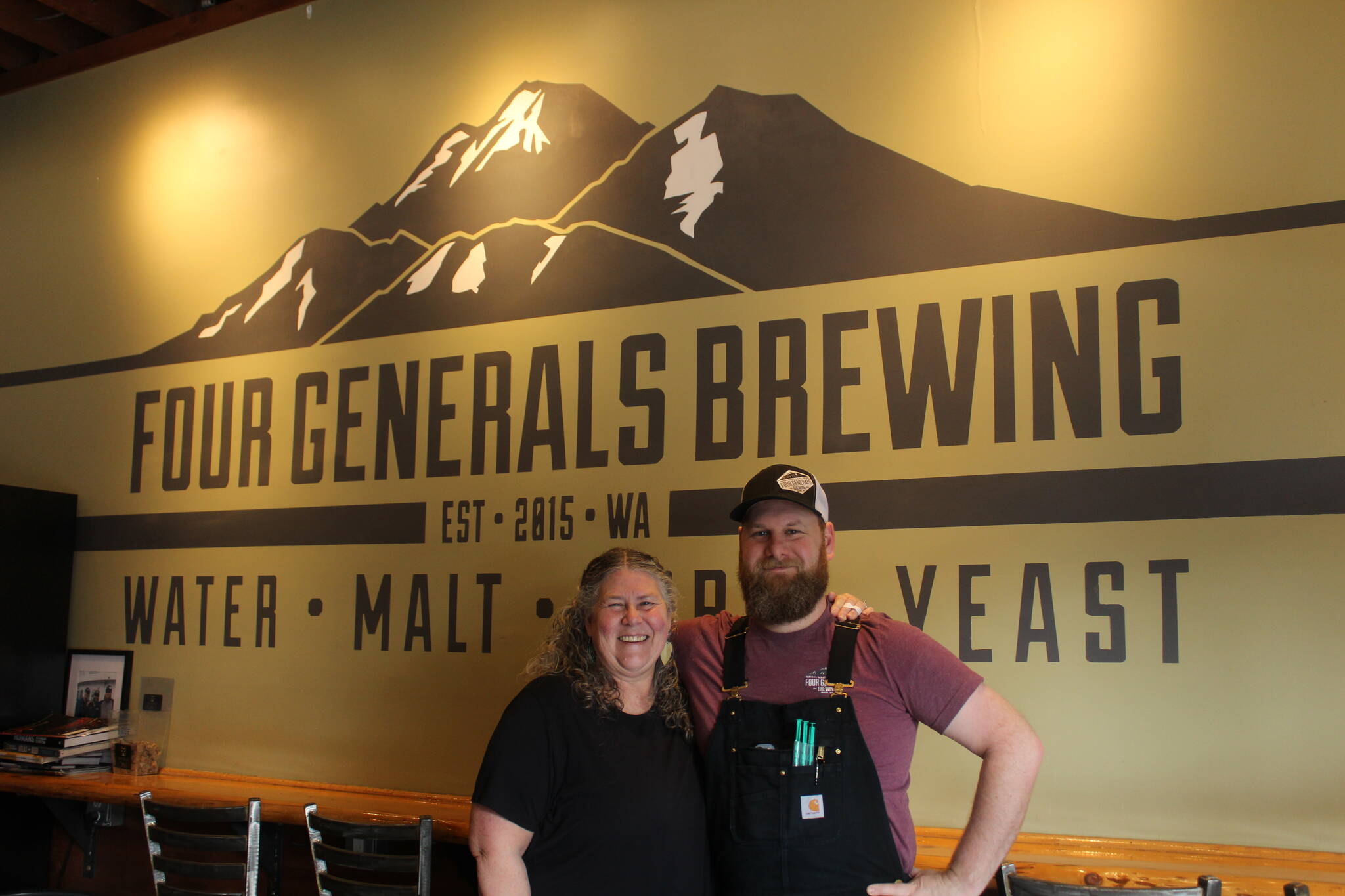Mary Hudspeth and Ross Hudspeth stand in the Wells Avenue brewery they co-own with Mary’s husband and Ross’ father, Mike. Bailey Jo Josie / Renton Reporter