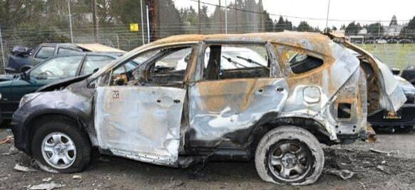 The Seattle Fire Department responded to a vehicle fire on April 2. Investigation identified the vehicle as Leticia Martinez-Cosman's. (Seattle Police Department documents)