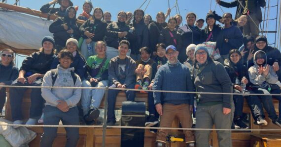 Screenshot from Renton School District Facebook
Hazen students and teachers aboard the Schooner Adventuress.