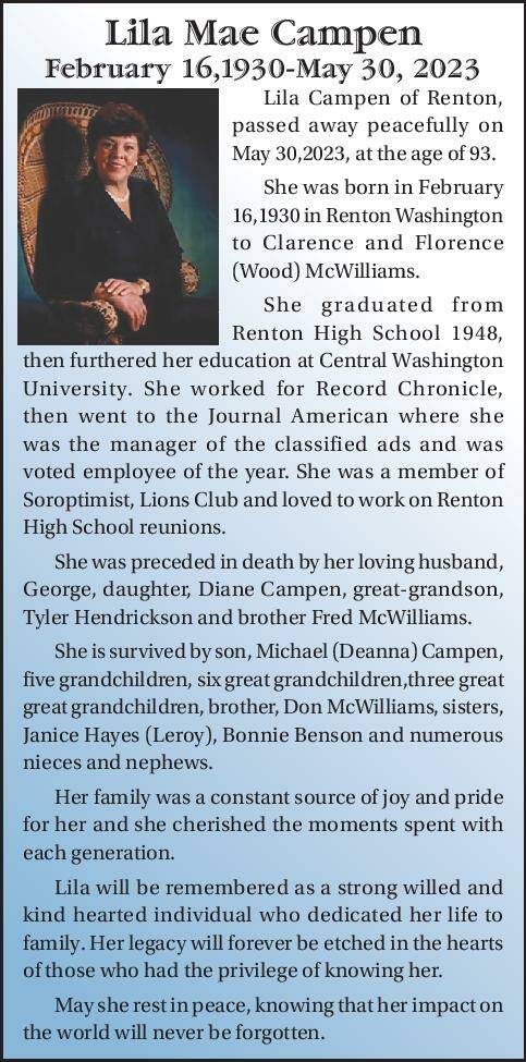 Lila Mae Campen | Obituary
