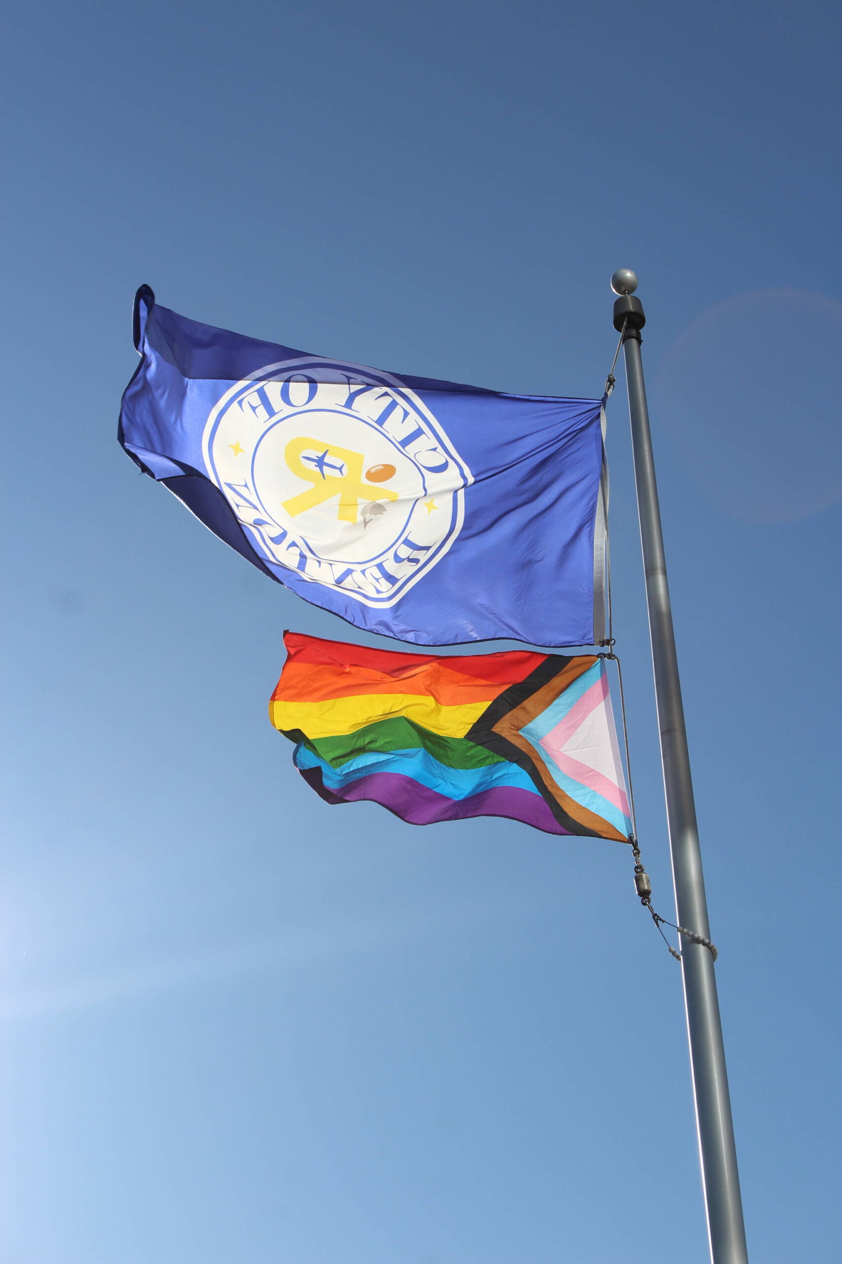 Bailey Jo Josie / Renton Reporter
The Pride Flag flies above Renton City Hall in June.