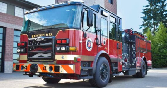 Newly acquired fire engine (Screenshot from Renton Regional FIre Authority website)