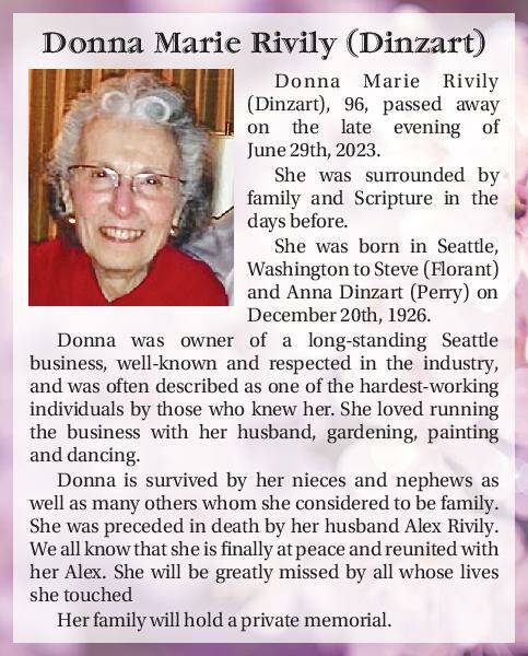 Donna Marie Rivily (Dinzart) | Obituary