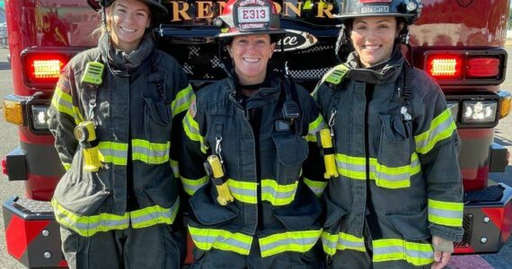 Engine 313 crew from left to right: Firefighter Michaela Wallace, Lieutenant Theresa Weaver, Firefighter Jessica Clearman. (Photo courtesy of Renton Regional Fire Authority)