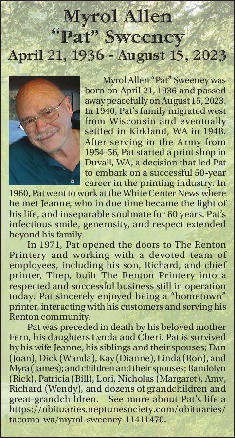 Myrol Allen “Pat” Sweeney | Obituary