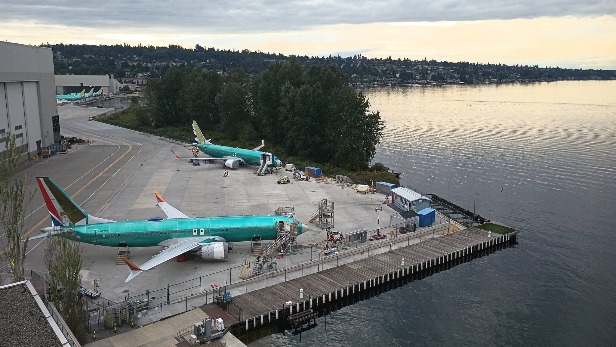 The view of Boeing and Lake Washington from the Hyatt Regency in Renton. Photo by Bailey Jo Josie/Sound Publishing.
