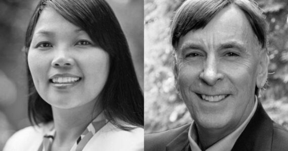 Screenshot from King County elections website: 
Kim-Khanh Van, Council Position No. 7 incumbent (left), and Randy Corman, Council Position No. 7 candidate (right).