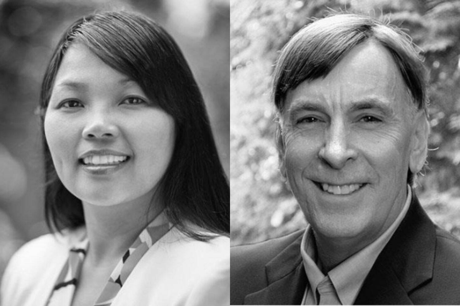 Kim-Khanh Van (left) and Randy Corman (right). (Screenshot from King County Election website)