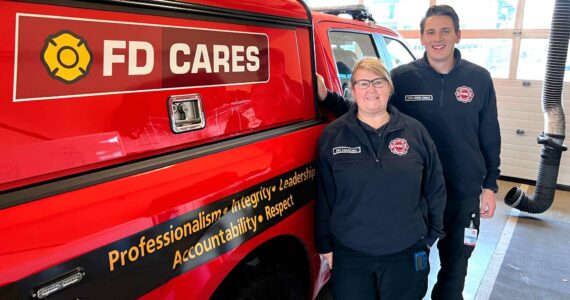 The Renton Reporter did a ride-along with an FD CARES unit working out of the Renton Highlands neighborhood. It was a two-person unit, as is typical with FD CARES, comprised of registered nurse Sara Hardin and social worker Luke Connolly. (Photo by Cameron Sheppard/Sound Publishing)